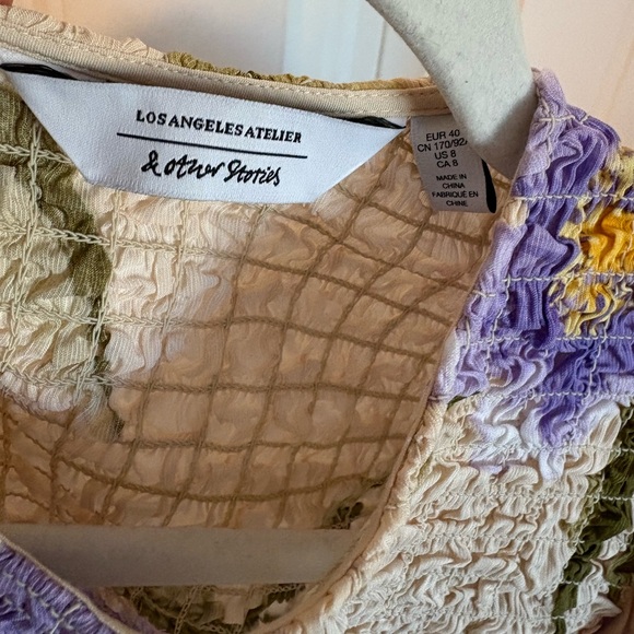 & Other Stories linen blend asymmetric hem midi dress size 8 - Picture 5 of 10